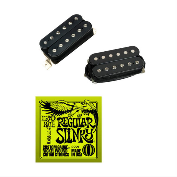 DiMarzio PAF Master Neck/Bridge Set (Black) + EB Slinky Strings