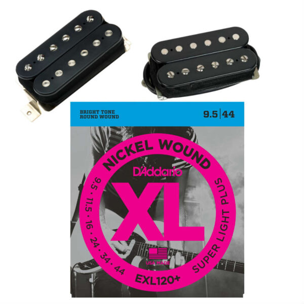 DiMarzio PAF Master Neck/Bridge Set, Black + Free Strings