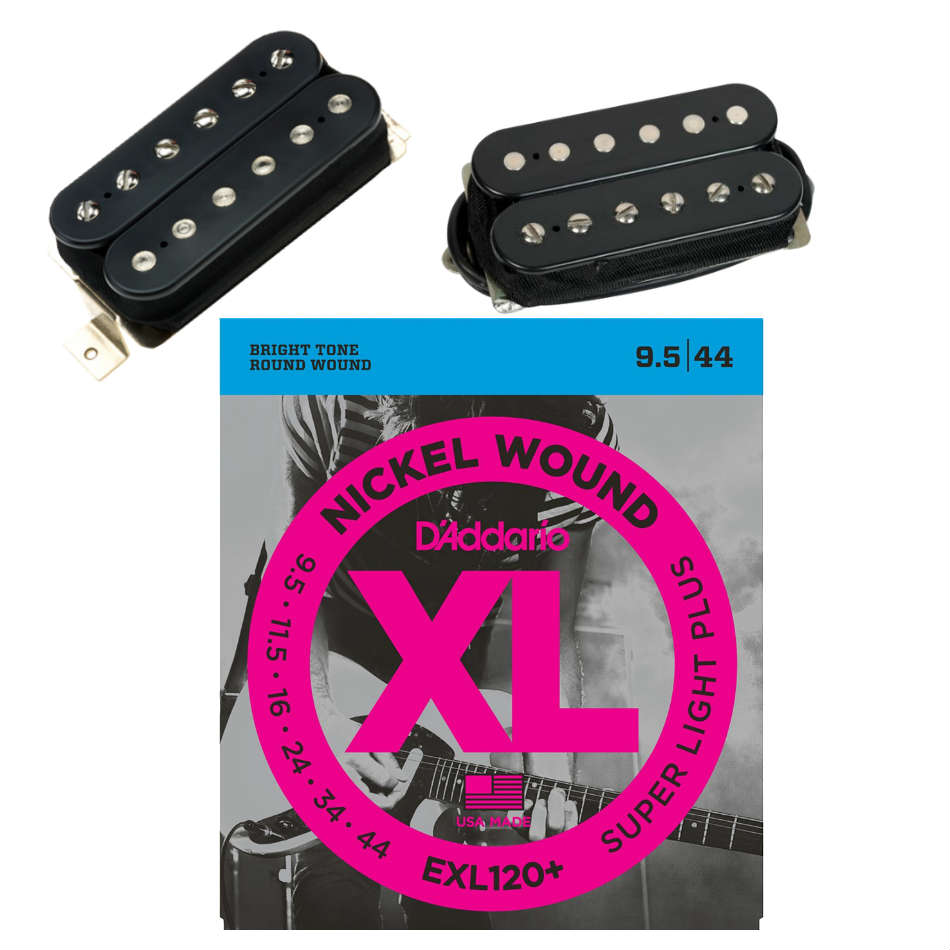 DiMarzio PAF Master Neck/Bridge Set, Black + Free Strings