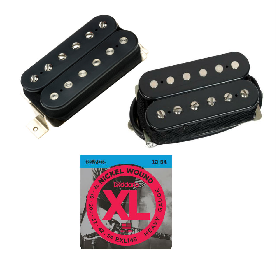 DiMarzio PAF Master Set DP260/DP261 F-Spaced, Black + Strings