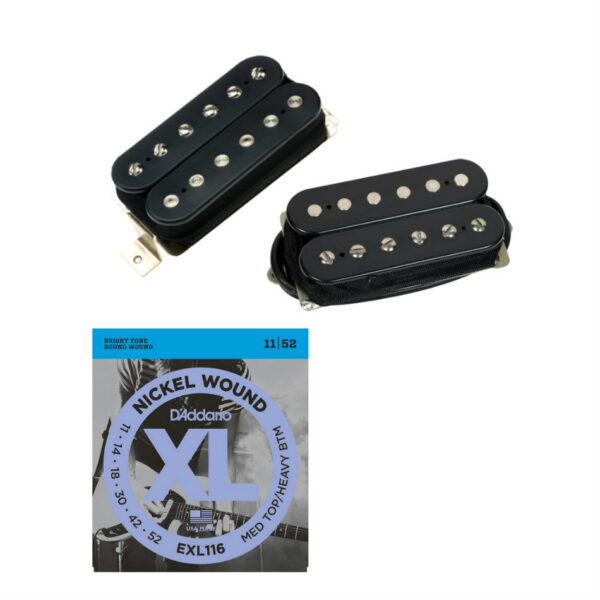 DiMarzio PAF Master Set DP260BK/DP261BK (F-Spaced) Black + Free Strings