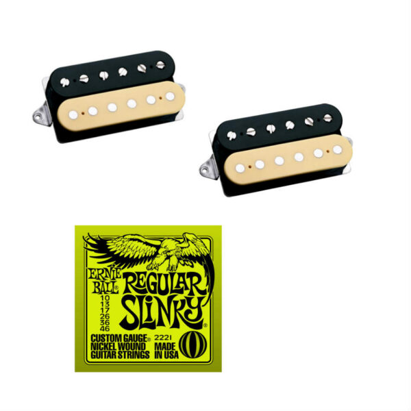 DiMarzio PAF Master Neck/Bridge Set, Black/Creme + Strings