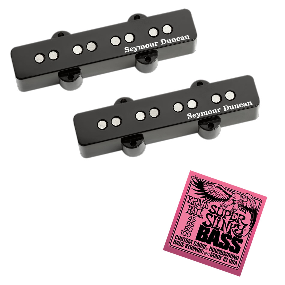 Seymour Duncan SJB-2 Hot Jazz Bass Set + EB Super Slinky Strings