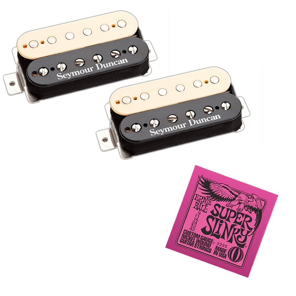 Seymour Duncan SH-PG1N/B Pearly Gates Set, Zebra + Strings