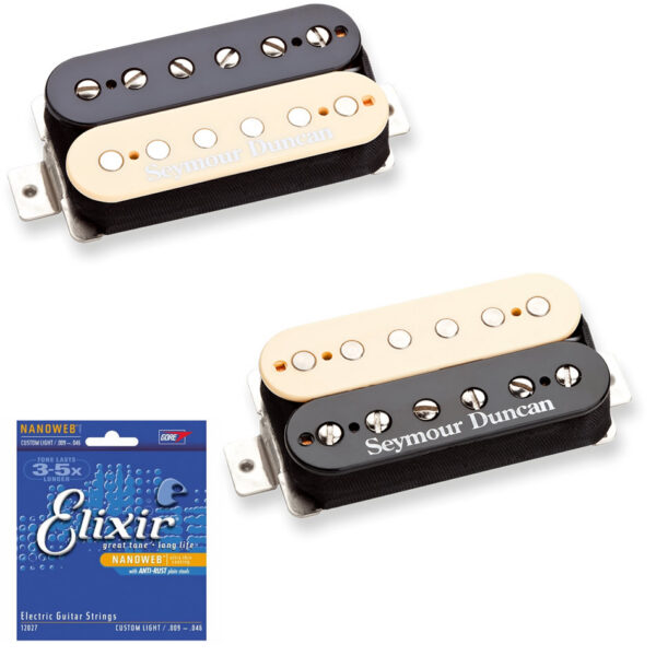 Seymour Duncan Pearly Gates SH-PG1N/B Zebra Set + Strings