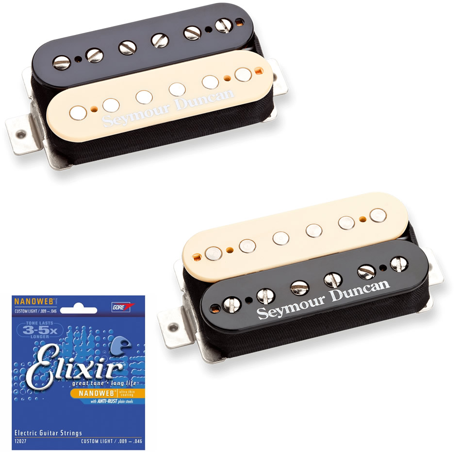 Seymour Duncan Pearly Gates SH-PG1N/B Zebra Set + Strings