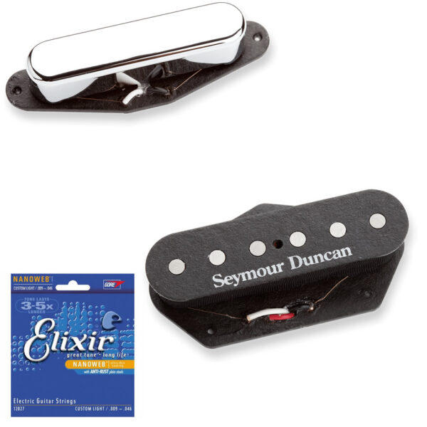 Seymour Duncan STR-2/STL-2 Tele Pickup Set + Free Elixir Strings