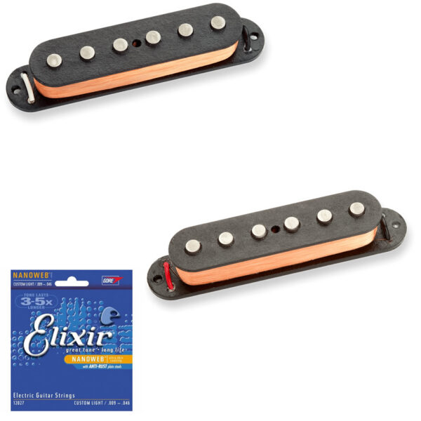 Seymour Duncan Hot Jaguar SJAG-2N/2B Pickup Set + Free Strings