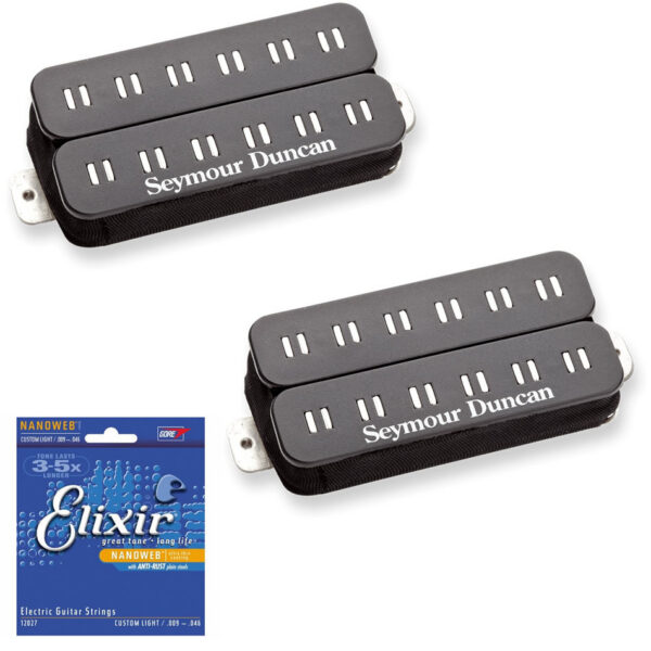 Seymour Duncan PA-TB1N/TB2B Trembucker Set + Elixir Strings