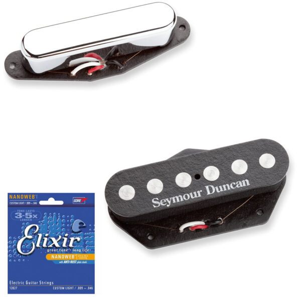 Seymour Duncan Quarter Pound Tele Set (STR-3/STL-3) + Elixir Strings