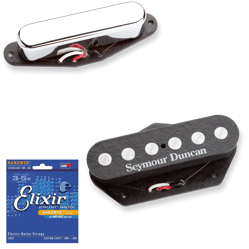 Seymour Duncan Quarter Pound Tele Set (STR-3/STL-3) + Elixir Strings