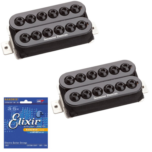 Seymour Duncan SH-8 Invader Set (Black) + Free Elixir Strings