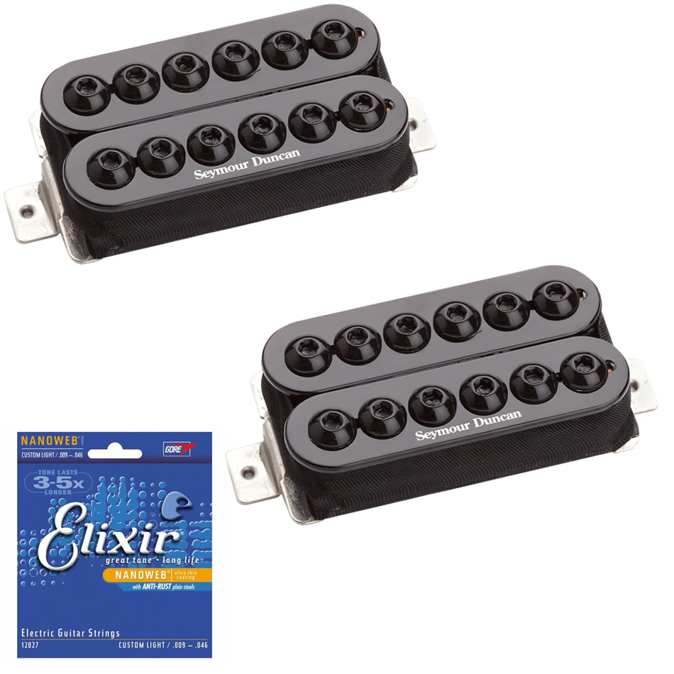 Seymour Duncan SH-8 Invader Set (Black) + Free Elixir Strings