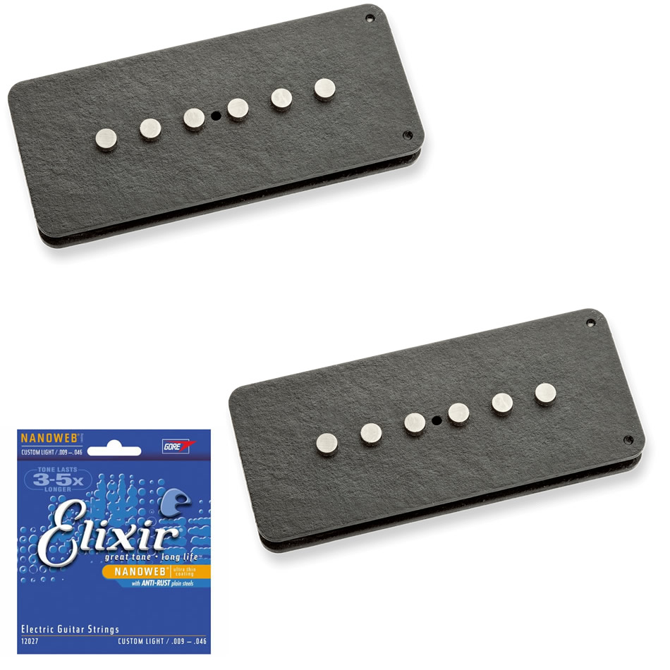 Seymour Duncan SJM-2 Hot Jazzmaster Pickup Set + Elixir Strings