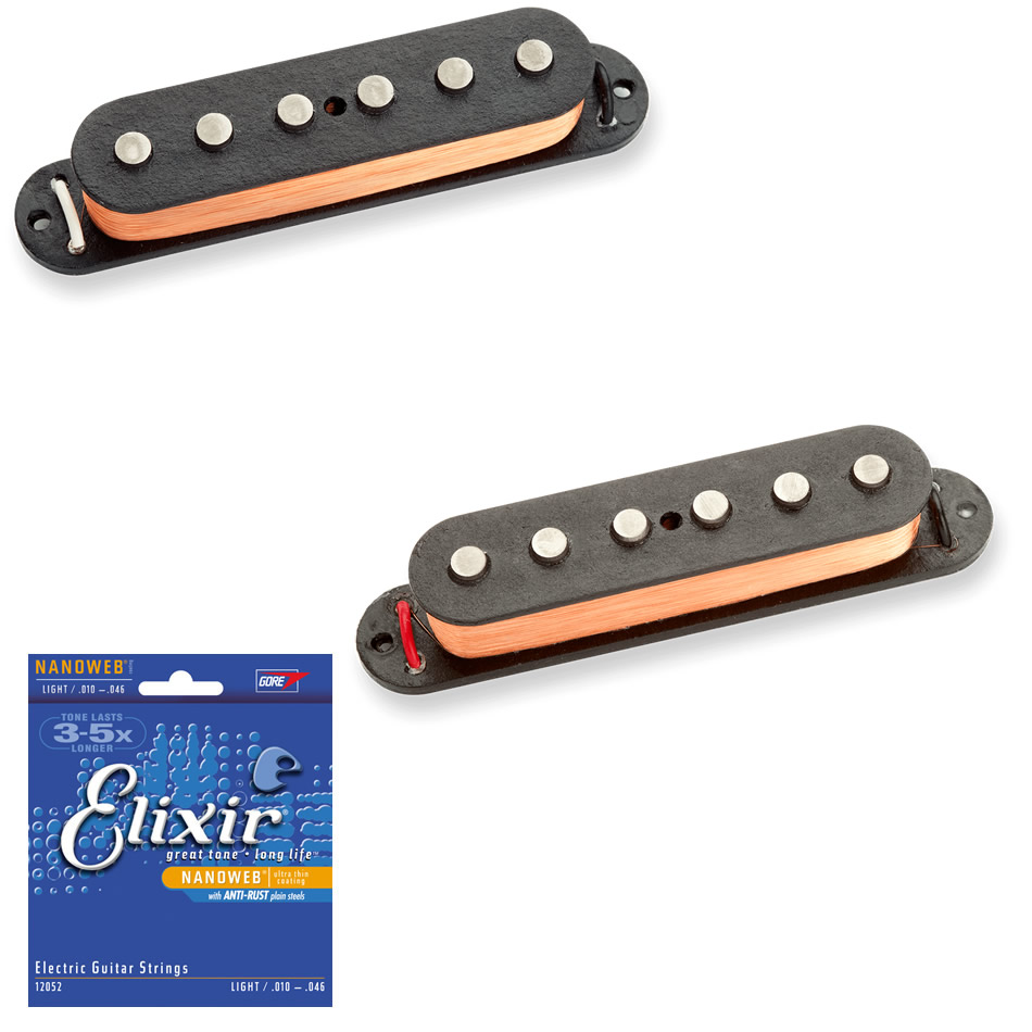 Seymour Duncan Hot Jaguar Set (SJAG-2N/2B) + Free Elixir Strings