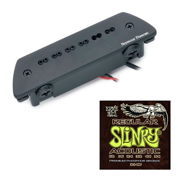 Seymour Duncan Mag Mic Soundhole Pickup + Slinky Strings