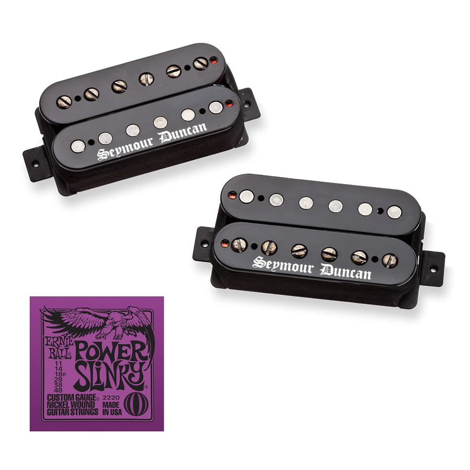 Seymour Duncan Black Winter Humbucker Set, Black + Free EB2220 Strings