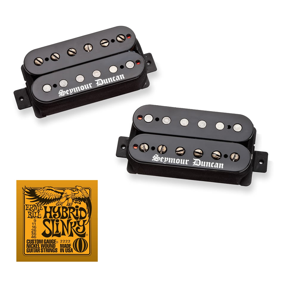 Seymour Duncan Black Winter Humbucker Set, Black + Free Strings