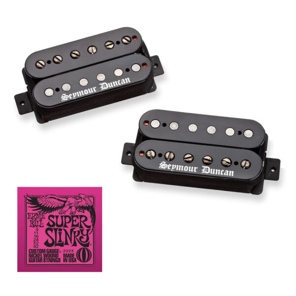 Seymour Duncan Black Winter Humbucker Set + EB2223 Strings
