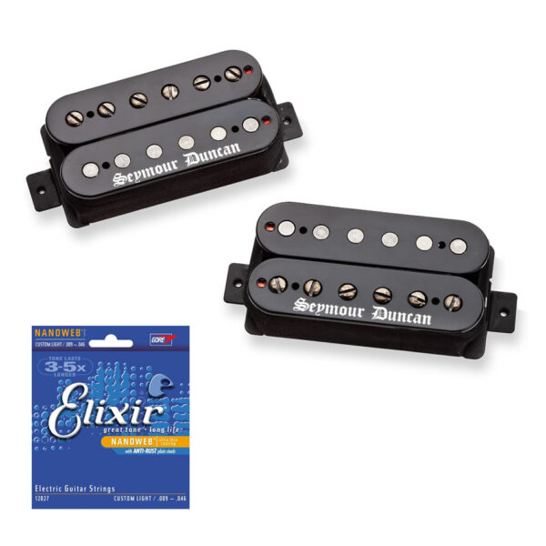 Seymour Duncan Black Winter Humbucker Set, Black + Free Strings