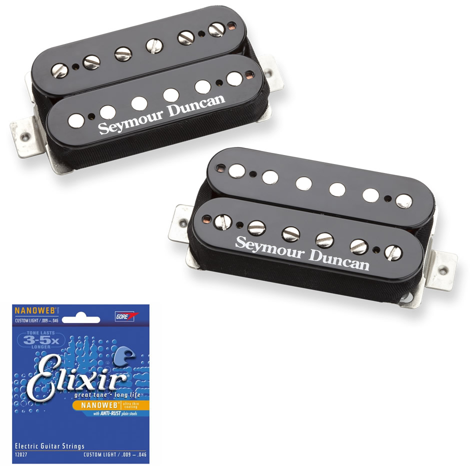 Seymour Duncan Saturday Night Special Set, Black + Free Elixir Strings