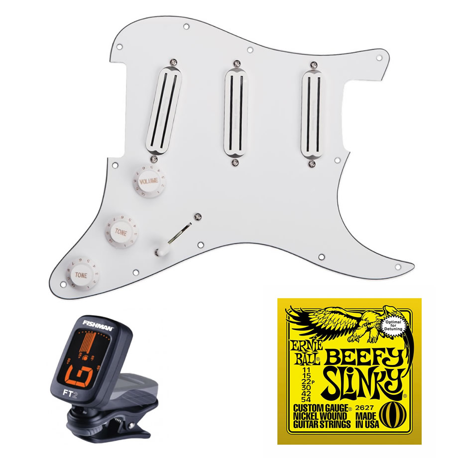 Seymour Duncan Triple Rails Loaded Strat Pickguard, White
