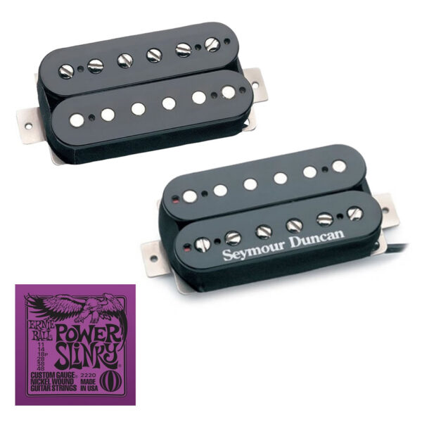 Seymour Duncan '59 Neck & Custom Bridge Set, Black + Free Strings