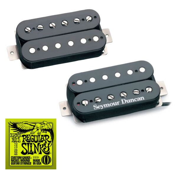 Seymour Duncan '59 Neck & Custom Bridge Set, Black + Strings