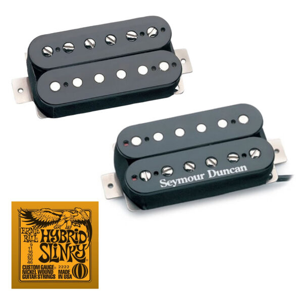 Seymour Duncan '59 Neck & Custom Bridge Set, Black + Strings