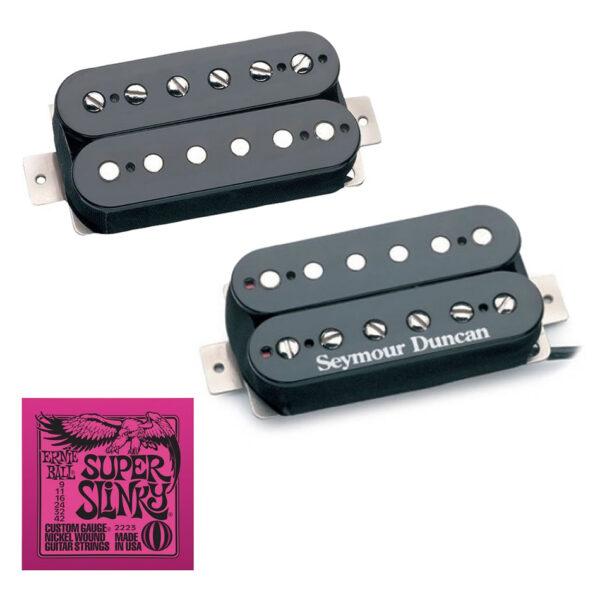 Seymour Duncan '59 Neck & Custom Bridge Set, Black + Free Strings