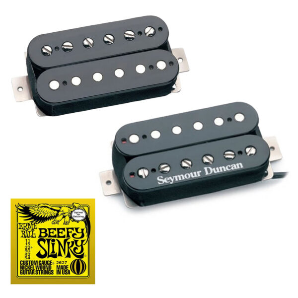 Seymour Duncan '59 Neck & Custom Bridge Set, Black + Strings