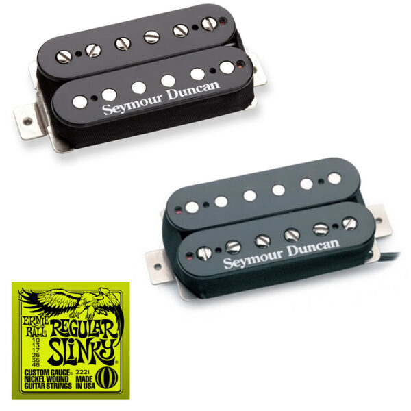 Seymour Duncan SH-2N Jazz/SH-5 Custom Set, Black + Free Strings