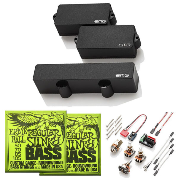 EMG PJ Active Bass Pickup Set (P + LJ) + Free Strings