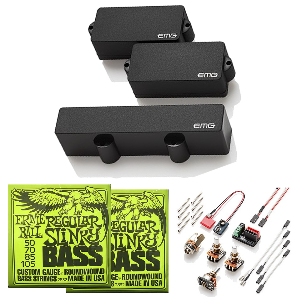 EMG PJ Active Bass Pickup Set (P + LJ) + Free Strings